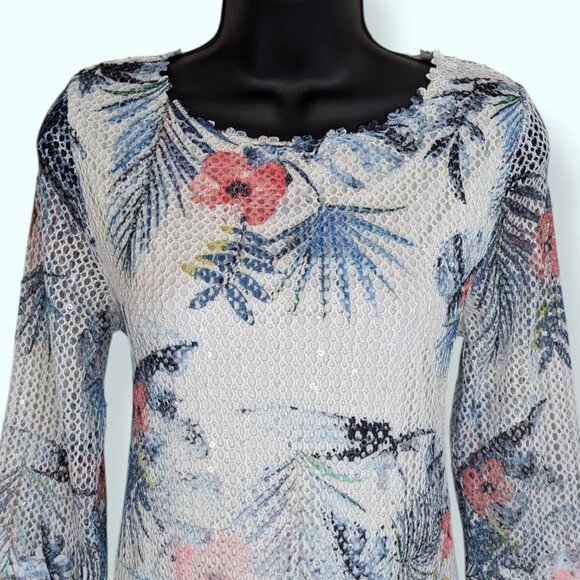 Alfred Dunner Floral Appliqué Layered Top - Picture 3 of 7